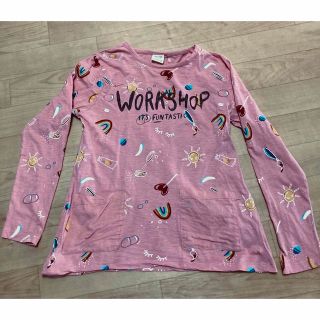 ザラキッズ(ZARA KIDS)のused ZARA kids  サーモンピンク　ロンT(Tシャツ/カットソー)