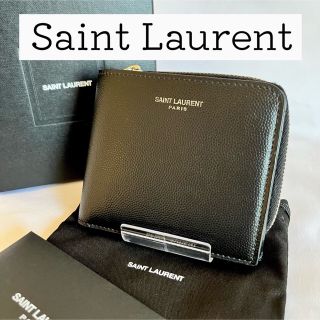 Saint Laurent - 【大人気】サンローラン 財布 ブラック 二つ折