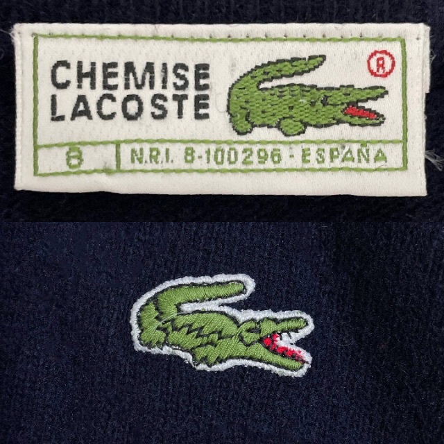 コーディネート販売2点セット LACOSTE ラコステ セーター×チェックシャツ