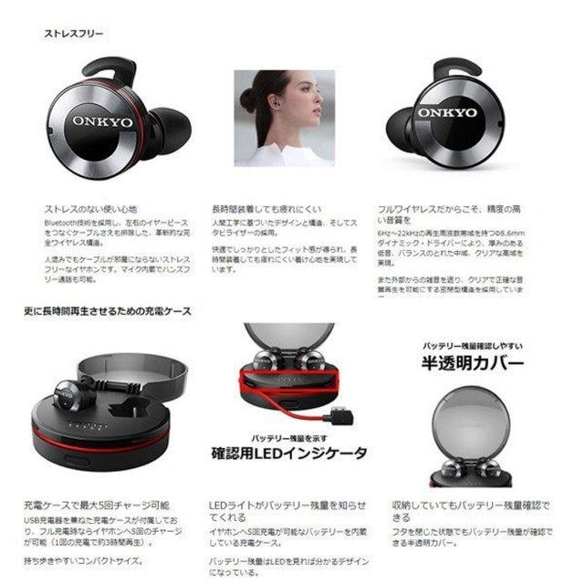 新品・未開封 ONKYO Bluetoothイヤホン 密閉型 W800BTB