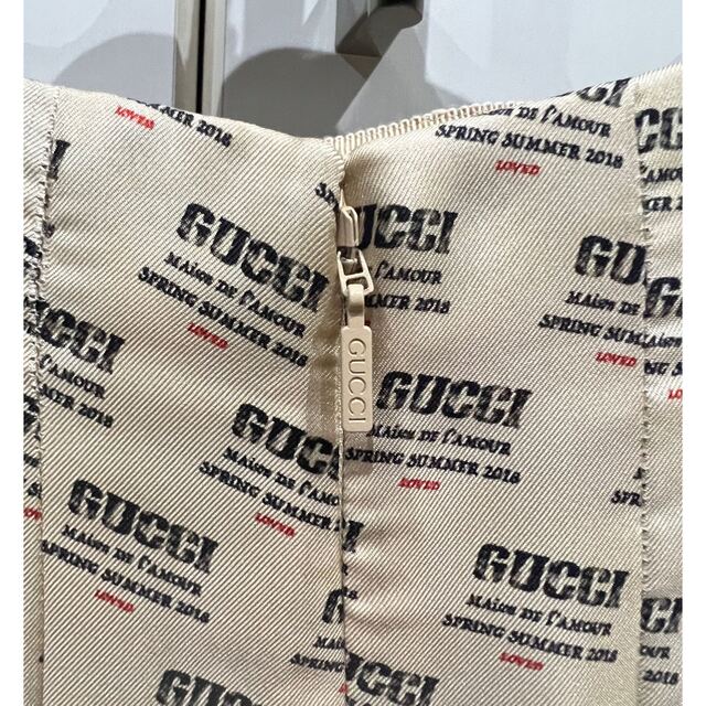 ロングスカート GUCCI グッチ ロゴ スタンプ柄 プリーツスカート