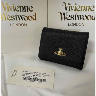 ヴィヴィアンウエストウッド(Vivienne Westwood)のヴィヴィアンウエストウッド　ミニウォレット　三つ折り財布　ブラック　新品(折り財布)