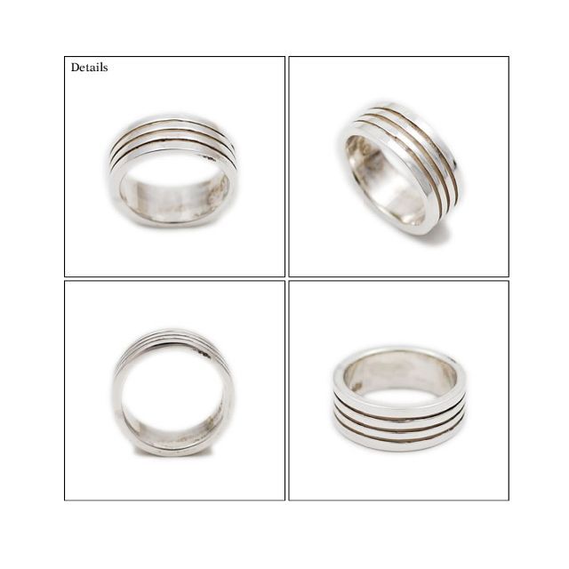 スリーライン925シルバー リング EC-R027 メンズのアクセサリー(リング(指輪))の商品写真