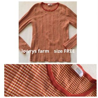 ローリーズファーム(LOWRYS FARM)のlowrys farm オレンジボーダーニットカットソー(カットソー(長袖/七分))