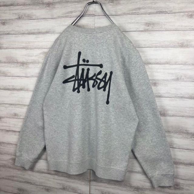 【美品】stussy ストゥーシー　プリント　スウェット　ヤシの木　ブラック