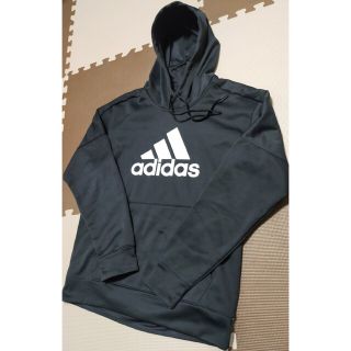 アディダス(adidas)の☆APP-040 アディダス プルオーバーパーカー 黒 サイズ O(パーカー)