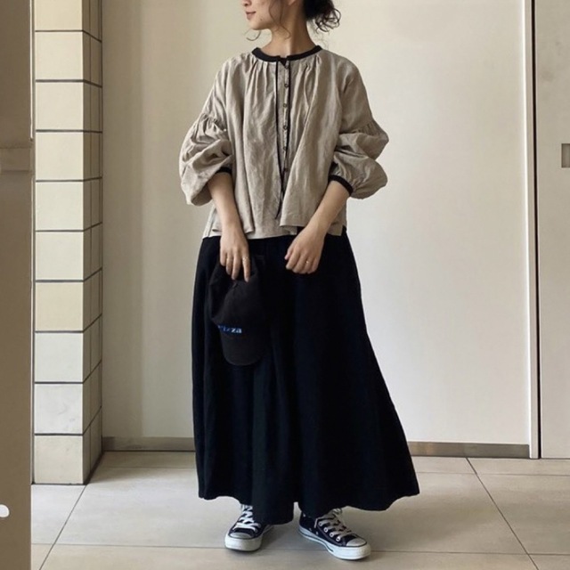 nest Robe - 2021 * nest Robe * リネンショートスモックブラウスの