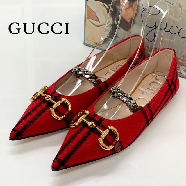 早割クーポン！ グッチ 未使用 4666 - Gucci ウール フラットパンプス