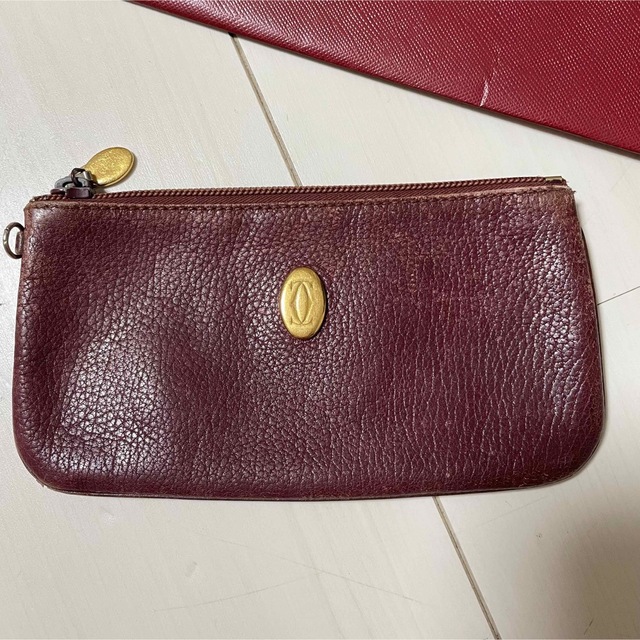 Cartier カルティエ マストライン ボルドー ポーチ ショッパー付き