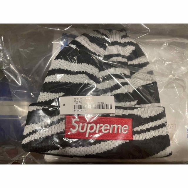 Supreme New Era Box Logo Beanie Zebra