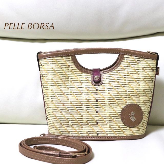 PELLE BORSA　ペレボルサ　ハンドバッグショルダーバッグ　2WAY　かご