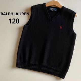 ラルフローレン(Ralph Lauren)のラルフローレン　Vネック　ウール　ニット　ベスト　紺　セーター　制服　フォーマル(ニット)