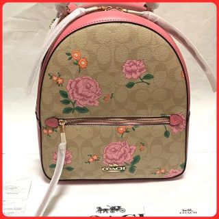 コーチ(COACH)の購入者特典有り コーチ リュック 花柄 ピンク(リュック/バックパック)