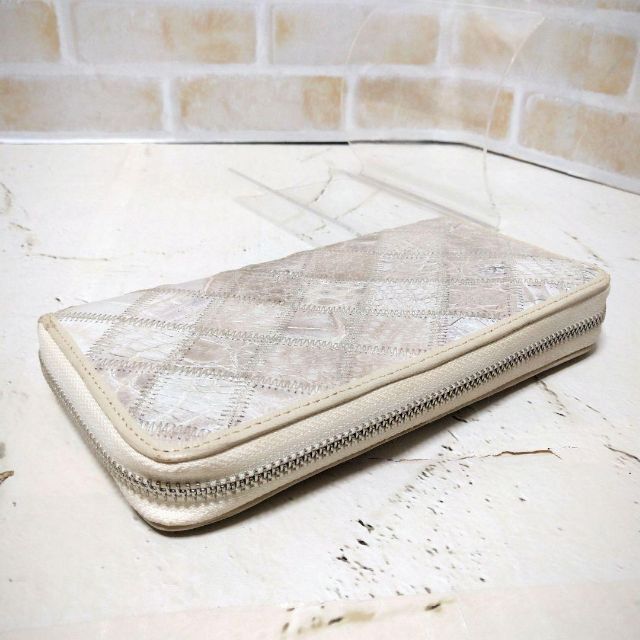 ★ヒマラヤクロコダイル パッチワーク ラウンド長財布 ベージュマット系 希少レア