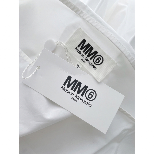 新品】MM6 MaisonMargiela ノースリーブ ホワイト シャツ-