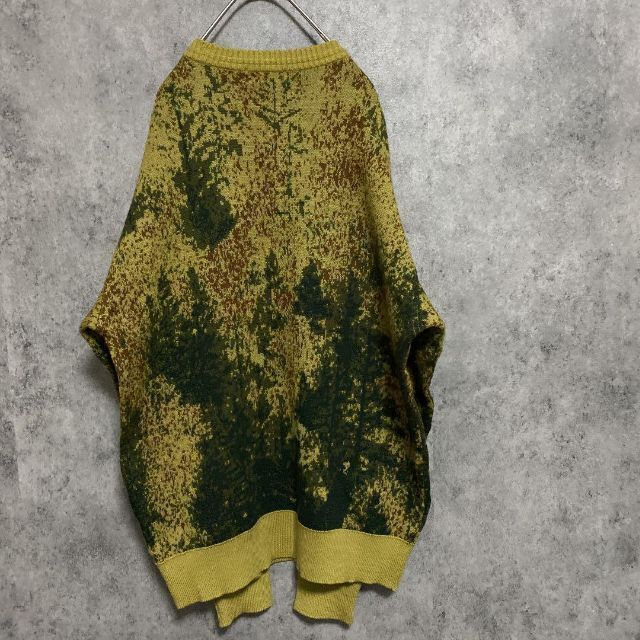 90s vintage 柄ニット メンズ L 総柄 個性派 菅田将暉