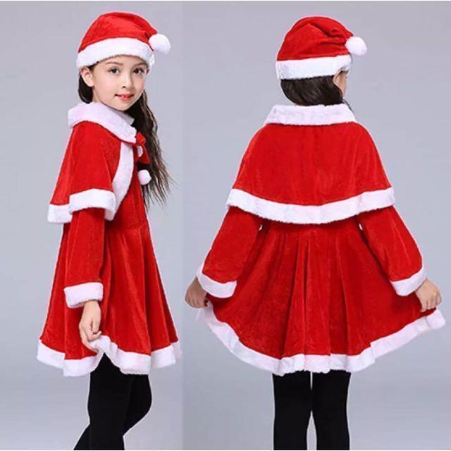 クリスマスワンピース　120cm サンタクロース　コスプレ　コスチューム　子供用 キッズ/ベビー/マタニティのキッズ服女の子用(90cm~)(ワンピース)の商品写真