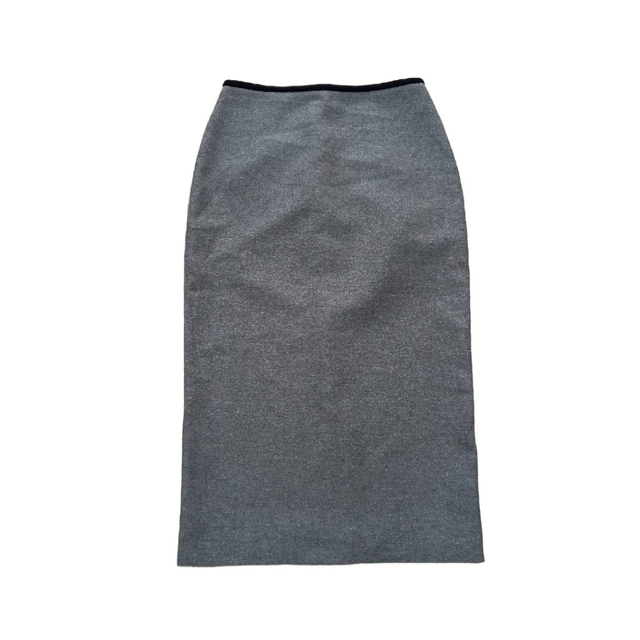 FRAMeWORK(フレームワーク)のフレームワークス テルエバンテイーヌ イタリア製 スカート 毛混 グレー×黒 レディースのスカート(ひざ丈スカート)の商品写真