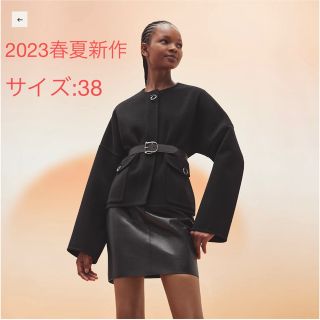 エルメス(Hermes)の【新品未使用】エルメス2023春夏新作　カシミヤ　アウター　ショートコート　38(ノーカラージャケット)