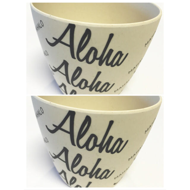 ☺︎ALOHA☺︎バンブーファイバー2個セット西海岸インテリアsurfハワイ インテリア/住まい/日用品のキッチン/食器(グラス/カップ)の商品写真