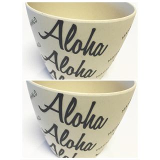 ☺︎ALOHA☺︎バンブーファイバー2個セット西海岸インテリアsurfハワイ(グラス/カップ)