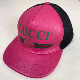 グッチ(Gucci)のGUCCI▽シェリーロゴ ピンクキャップ(キャップ)