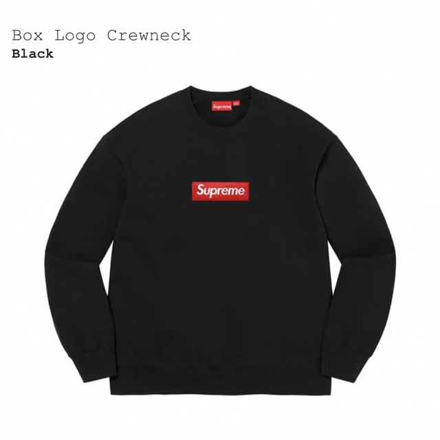 22AW Supreme Box Logo Crewneck Black S - スウェット