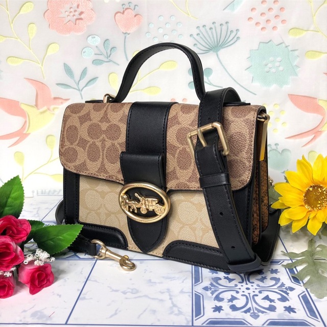 コーチ ハンドバッグ お洒落 2wayショルダー シグネチャー 【新品