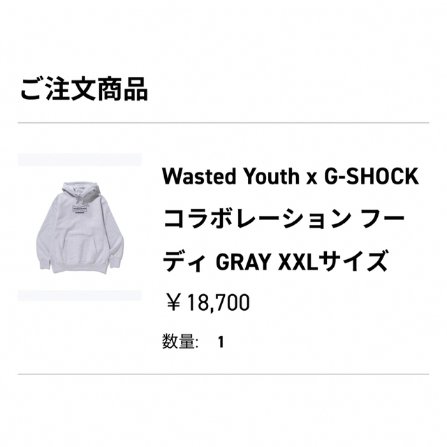 G-SHOCK(ジーショック)のWasted Youth × G-SHOCK SWEAT HOODIE XXL メンズのトップス(パーカー)の商品写真