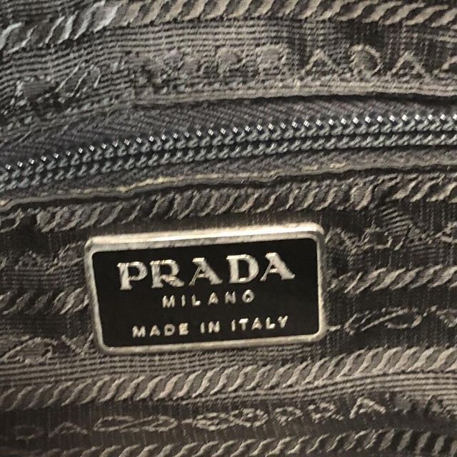 PRADA プラダ ロゴプレート ナイロン ショルダー トートバッグ グリーン
