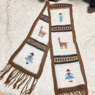 アルパカ　マフラー　手縫い　ハンドメイド(マフラー/ショール)