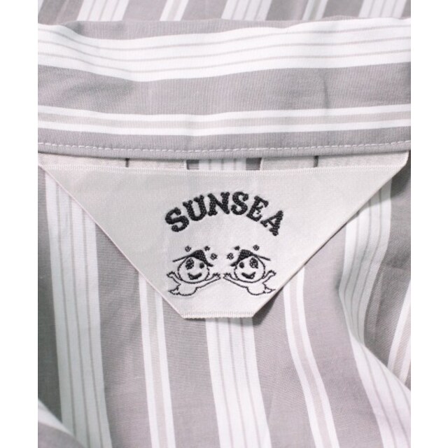 SUNSEA サンシー カジュアルシャツ 3(L位 グレーx白(ストライプ) 2
