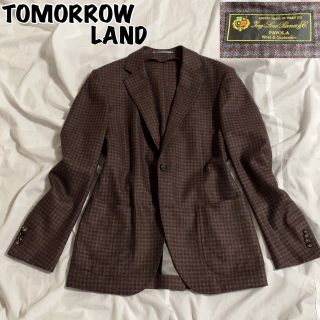 トゥモローランド(TOMORROWLAND)のTOMORROW LAND ジャケット チェック ロロピアーナ カシミヤ混 44(テーラードジャケット)