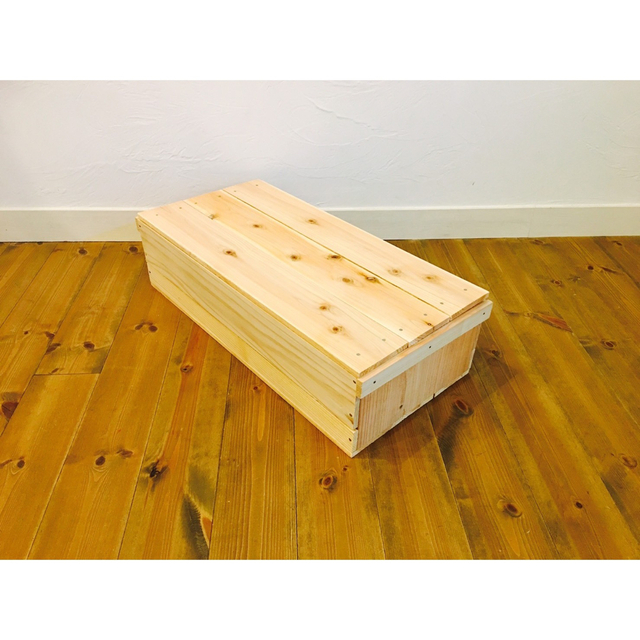 新品 蓋付 りんご箱 平箱 4箱 // ウッドボックス 収納 什器 木箱