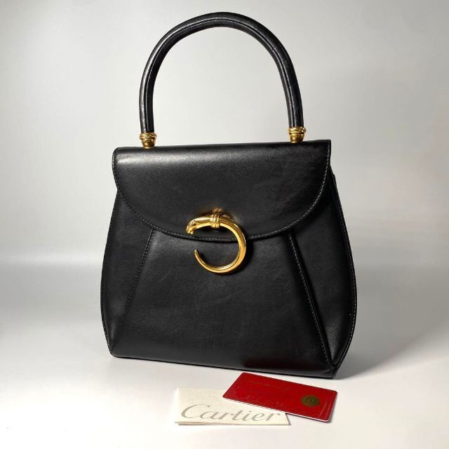 カルティエ Cartier パンテール ハンドバッグ レザー ゴールド金具