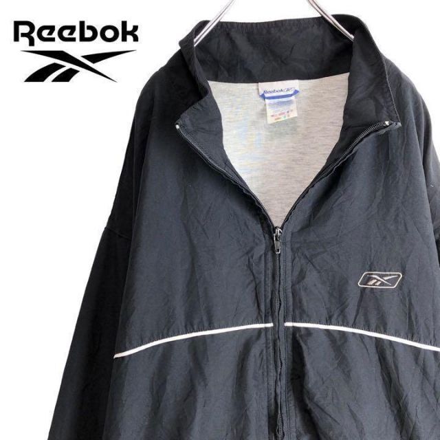 90s Reebok リーボック　ワンポイント刺繍ロゴ　ジップアップジャケット