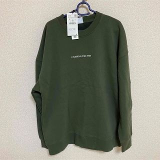 ザラ(ZARA)の新品・未使用　ZARA ザラ　スウェット　カーキ　Ｌサイズ(スウェット)