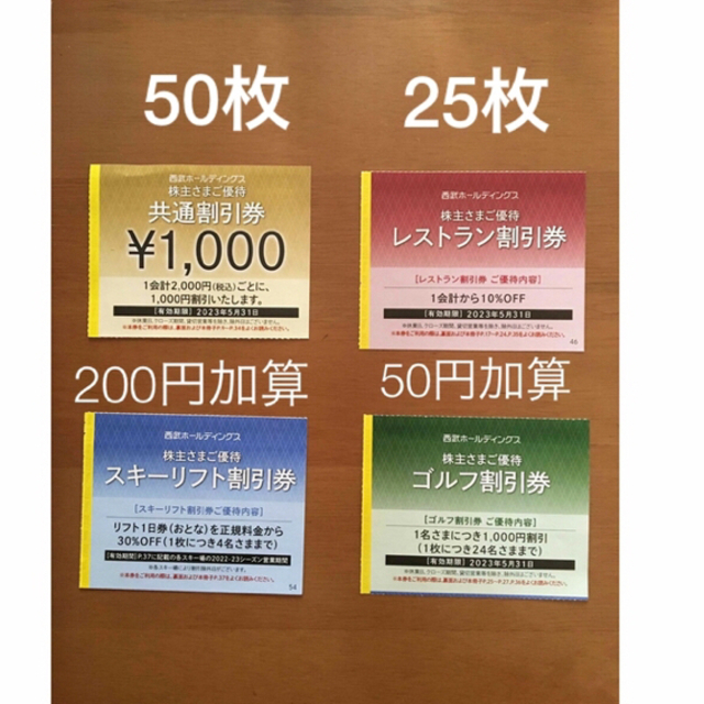 本物保証】 50枚?1000円共通割引券?西武ホールディングス株主優待券 No