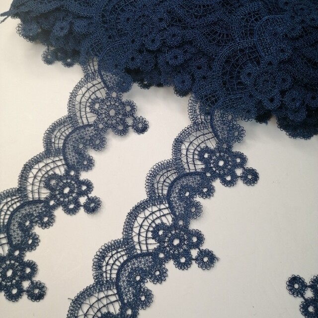 No.655 刺繍 ケミカルレース リボン 10mの通販 by apple lace|ラクマ