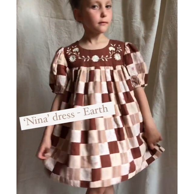Misha & Puff - Apolina Kids ワンピース 3-5Y パッチワーク②の通販