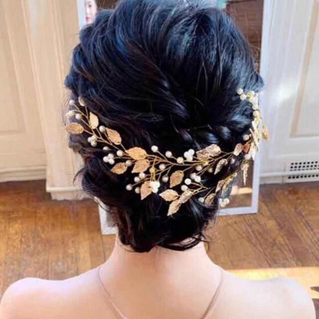 ヘッドドレス リーフ ゴールド ウェディング 秋 冬 成人式 卒業式 結婚式 | フリマアプリ ラクマ