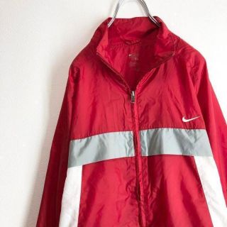 90s 古着 NIKE ナイキ ワンポイント刺繍ロゴ ナイロンジャケット