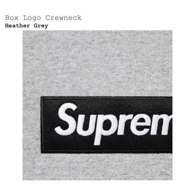 Supreme Box Logo Crewneck HeatherGrey M②