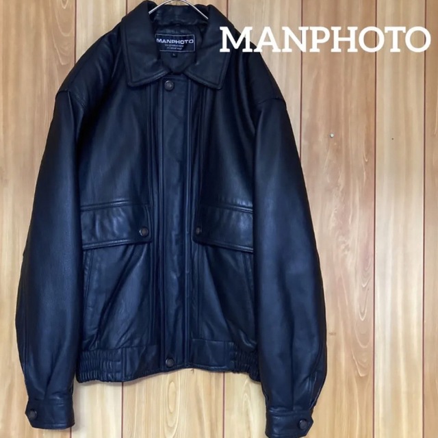 美品　MANPHOTO  レザージャケット フライトジャケット