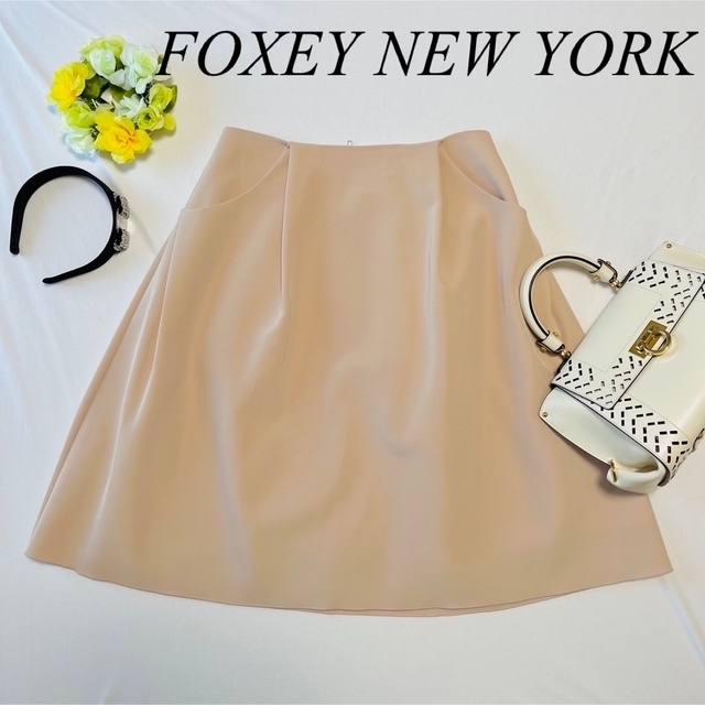 ♡極美品♡ FOXEY イリプスフレアー 希少なアンティークベージュ M〜L