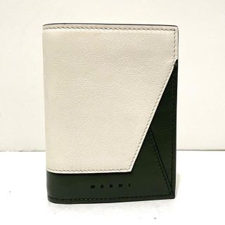 マルニ(Marni)のマルニ 2つ折り財布美品  - 白×グリーン(財布)