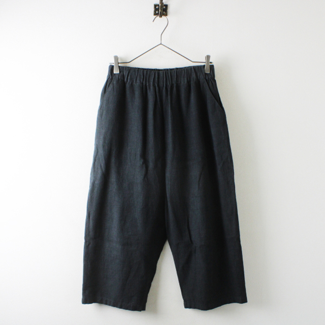 2018SS evam eva エヴァムエヴァ raising linen easy pants/チャコールグレー リネン イージーパンツ【2400013118422】