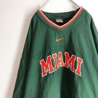 90s　NIKE ナイキ　センタースウッシュ　カレッジ　ナイロンプルオーバー