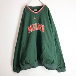 90s　NIKE ナイキ　センタースウッシュ　カレッジナイロンプルオーバー.