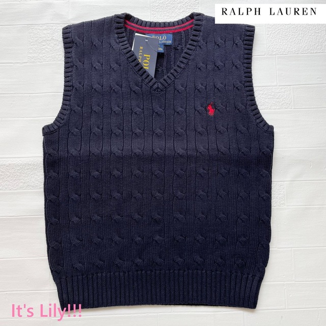 Ralph Lauren(ラルフローレン)の4t110cm　新作　ラルフローレン ベスト　定番　 入園　発表会 塾　紺 キッズ/ベビー/マタニティのキッズ服男の子用(90cm~)(Tシャツ/カットソー)の商品写真